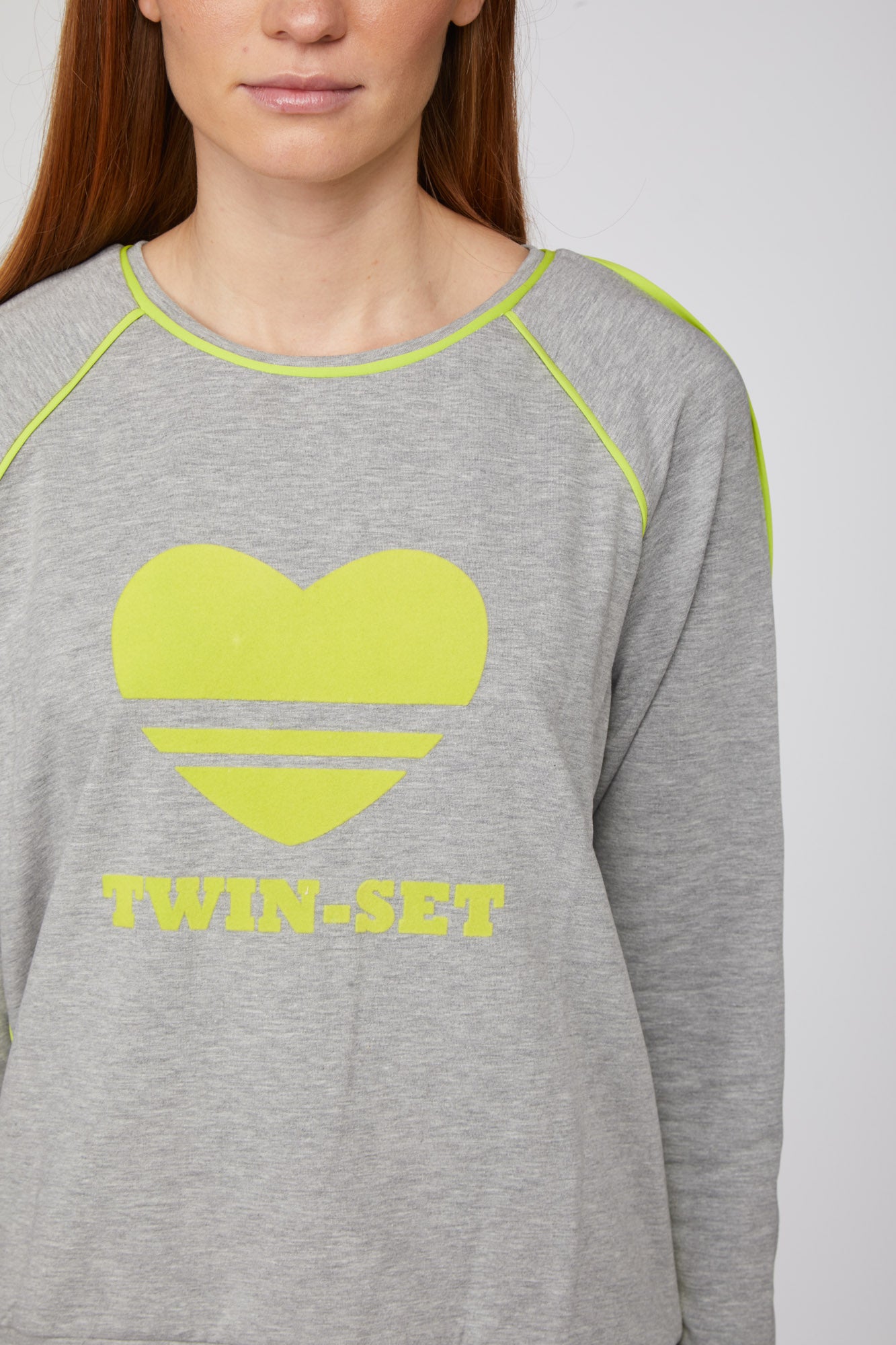 Grau TWINSET-Sweatshirt mit Herzdetail