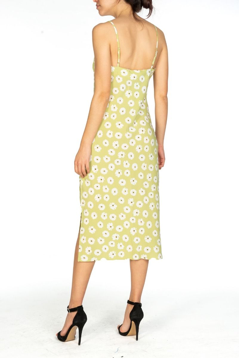 GLAMOURÖSES Kleid mit olivgrünem Blumendruck