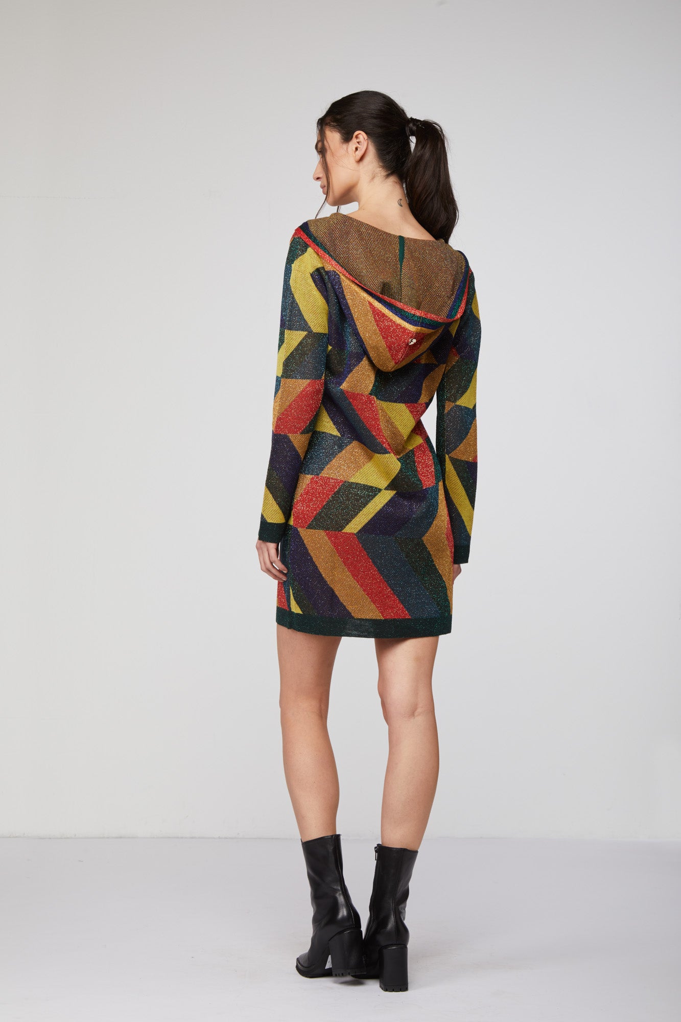 TWINSET Geometrisches Kleid mit Kapuze
