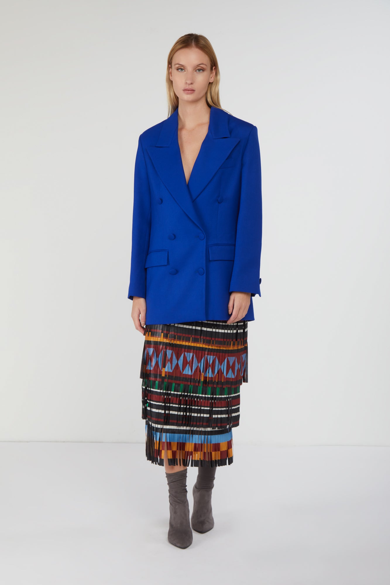 NINEMINUTES Blauer, zweireihiger Oversize-Blazer