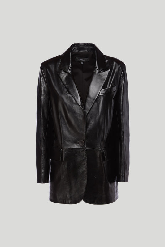 ARMA Schwarzer Lammfell-Blazer
