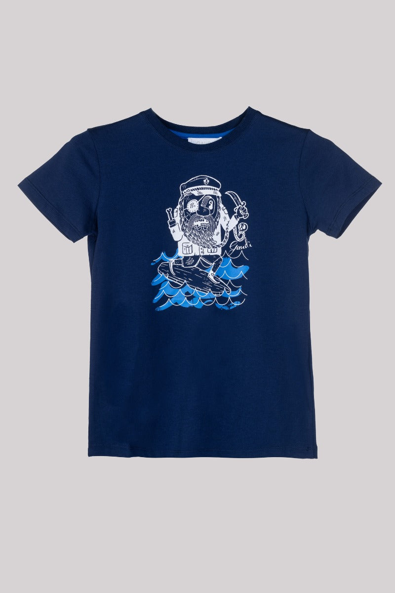 T-Shirt mit Matrosen-Print Gaudì Kids Blau