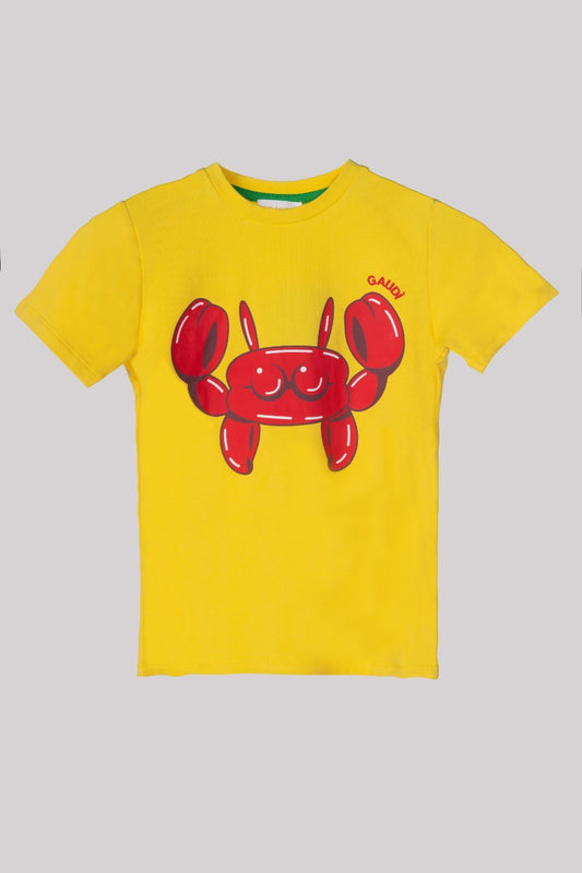 Gaudì Kids Crab Print T-Shirt Gelb