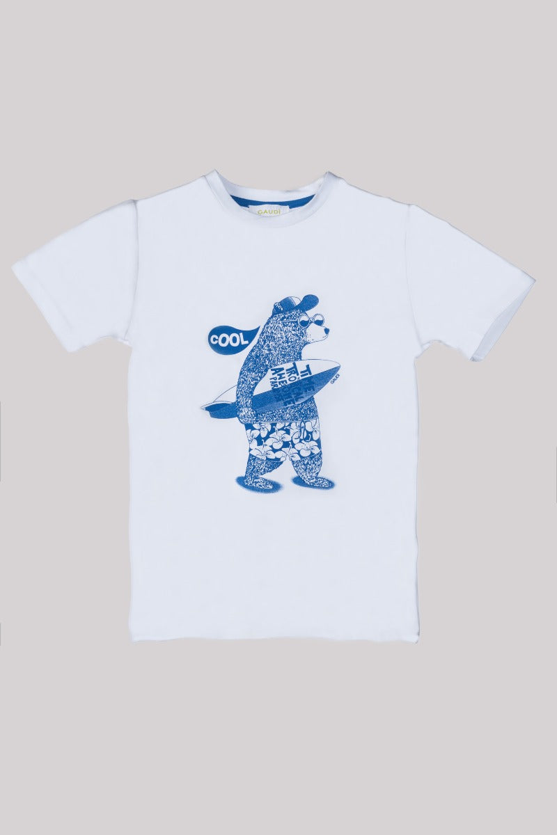 GAUDI KIDS T-Shirt mit weißem Bären-Print