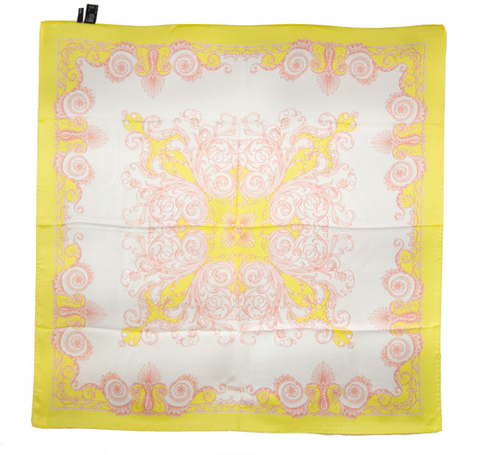 Versace weiß / gelber Barock-Print-Schal