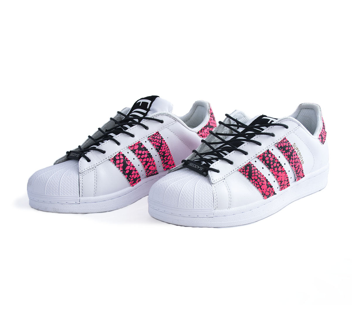 SEDDY'S Adidas Superstar "Fuck Love" Pink Pyton Customized