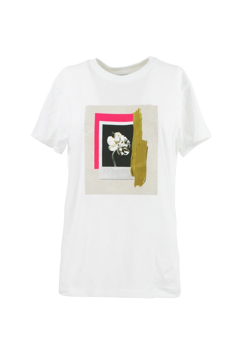 TWINSET Weiße T-Shirt mit Blumendruck